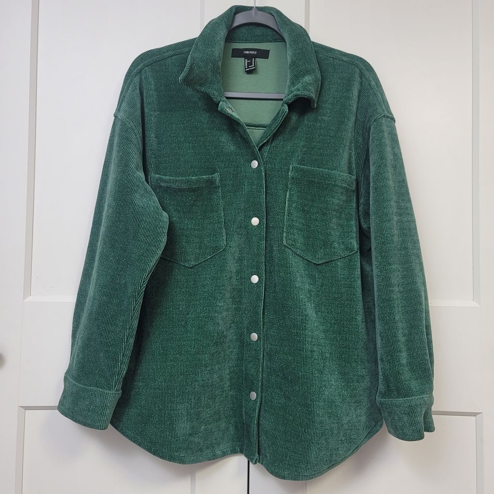 Forever 2 Green Corduroy Shirt Jacket